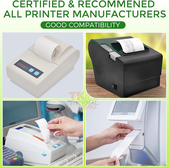 (100 Rolls) 2 1/4" x 165' Thermal Paper, POS Receipt Paper for Retail Business Cash Register, Fits Most Credit Card Terminal
