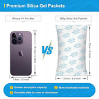 Large Desiccant Packs, 500 Gram 10 Packs Silica Gel Packets for Moisture Control, Silica Gel Car Dehumidifier by Reusable, Large Moisture Absorbers for Electric Tool, Basement, 3D Filaments and Safes