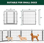 FXW Garden Fence Outdoor for The Yard – 24in(H) x 15.2ft(L) Heavy Duty Metal Animal Barrier for Dog and Rabbit, Decorative Dog Fence, 8 Panels, Silver