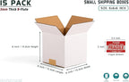 6x6x6 inch Small Shipping Boxes, White Corrugated Cardboard Boxes for E-Commerce, Mailing, Storage, Gifts Wrapping, 15 Pack