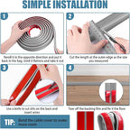 Floor Cord Covers for Wires 3.3FT Cable Hider Wire Cover Self Adhesive Cord Hider Floor for Offices, Homes, Workshops, Warehouses Cable Cavity 0.39" W x 0.27" H
