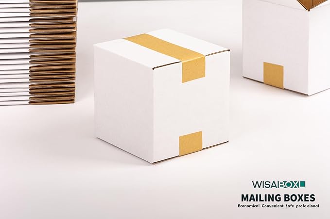 5x5x5 inch White Shipping Boxes, Corrugated Cardboard Small Boxes for Business Mailing, Packing, Moving, Storage, 30 Pack