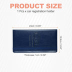 HARFINGTON Car Registration and Insurance Holder 9.45" x 5.04" PU Leather Vehicle Glove Box Organizer Storage Accessories Men Women Car ID Holder for License ID Card Bank Card, Blue