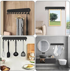 2 Pack Key Holder for Wall,Key Hooks with 10 Hooks,Key Holder Wall Mount Self Adhesive, Key Rack for Wall No Drill for Living Room, Kitchen, Bathroom, Garage (White)