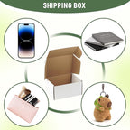 25 Pack 8"x6"x4" inch Small Shipping Boxes White Corrugated Cardboard Box for Small Business, Mailer, Shipping, and Packing