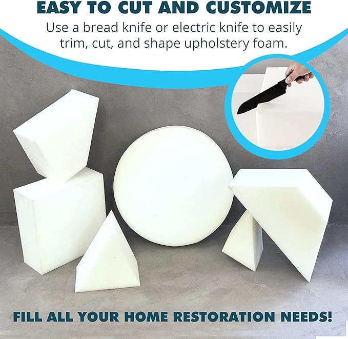 Foamma 0.5" x 30" x 72" High Density Upholstery Foam Cushion (Seat Replacement, Upholstery Sheet, Foam Padding) Made in USA!