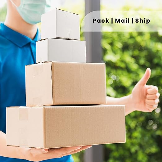 Golden State Art 6x6x6 Inches Shipping Boxes 28 Pack, Brown Corrugated Cardboard Box for Small Business Mailing Shipping and Storage