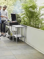All-Stainless Steel Prep Table, 30 X 36 Inch, with Rounded-Corner Backsplash and Adjustable Undershelf, Heavy-Duty for Outdoor Use,Restaurants,Hotels,Workshops,Kitchens,Gardens, and Garages
