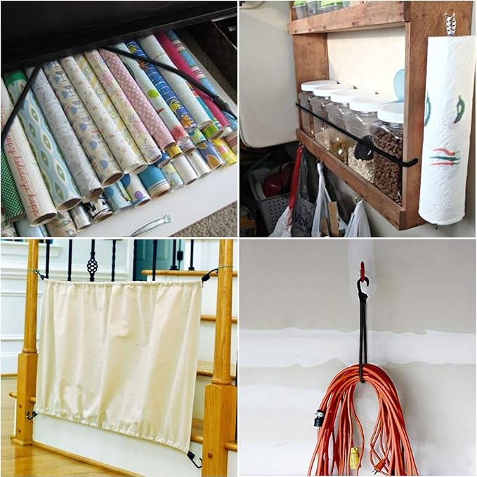 ZHOUBIN 32 Inch Black Bungee Cords with Hooks Heavy Duty, 1 Pcs