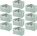 VENO 10 Pack Moving Bags and Large Christmas Decoration Storage Bins with lids. Alternative to Moving Boxes, Packing Supplies for College. Heavy Duty Totes (Shiny Light Green, 10 Pack)
