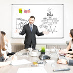Magnetic Dry Erase Whiteboard - 40 x 60 Inch White Board - Large Wall-Mounted Board with Silver Aluminum Frame, 1 Magnetic Eraser, 2 Pens, Detachable Marker Tray, 6 Magnets