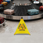 Caution Wet Floor Sign with Storage Tube, 20In Pop Up Wet Safety Signs 8Pcs Floor Safety Sign Warning Caution Cone for Restaurant, Commercial & Office Use