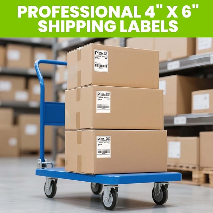 ADHES 4x6 Thermal Shipping Labels 10 Pack – 220 Labels Per Roll, 2200 Total, Top-Coated Strong Adhesive Thermal Label Printer Paper, BPA/BPS Free 4x6 Shipping Labels for Mailing and Packaging