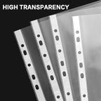 Sheet Protectors, HERKKA 400Pack Heavy Duty Page Protectors Holds 8.5 x 11 inch Sheets, 9.25 x 11.25 inch Top Loading, Clear, Reinforced 11-Hole Fit for 3 Ring Binder