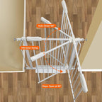 Extra Wide Baby Gate Extra Tall Dog Gate for Stairs Doorways White Metal Tension Child Pet Safety Gates with Pressure Mount 34-38.5 Inch Wide