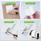 Suminey - Compatible Continuous Labels Replacement for Brother DK-2205 (2.4 in x 100 ft), Use with Brother QL Label Printers [8 Rolls+ 1 Refillable Cartridge]