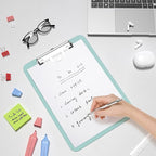 Hongri Plastic Clipboard with Pen Holder, Green 8.5x11 Letter Size Clip Board for Classroom, Office, Students, Nurses and Women, Low Profile Clip, Size 12.5 x 9 in(Pack of 2)