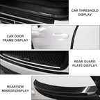 MYFAMIREA Car Door Edge Guards Carbon Fiber, 5D Gloss Black Vinyl Automotive Entry Sill Protector Wrap Film, Universal Self-Adhesive Auto Door Trim Strips Anti-Collision (33Ft x 2.8In)