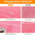 Document Organizer with 5200℉ Heat Insulated, 16.1"x11.4"x4.3" Waterproof and Fireproof Document Box with Lock, Home Strong Fireproof Safe Storage Box for Legal Size Documents and File，Pink