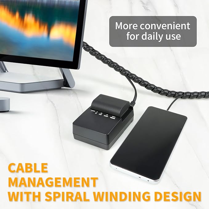 Spiral Wire Wrap, 9.84ft, 16.4ft, 33ft Spiral Cable Wrap Sleeve Hose for Computer, Power, Audio & Video Cords Stop Cord Tangle and Detangler (Black, 18mm (0.71")-9.84ft)