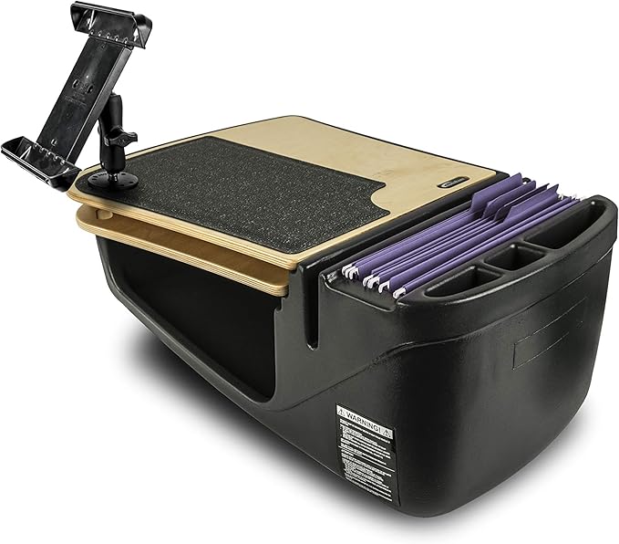 AutoExec GripMaster Car Desk for Your Vehicle Workstation and Mobile Office, Natural with 400 watt Power Inverter and Tablet Mount