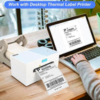 OausTect 4x6 Shipping Label 500 Fanfold Labels for Rollo, Zebra Direct Thermal Printer, with Perforations