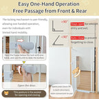 Lumizone Extra Tall Cat Gate 55.12" High Pressure Mounted Extra Wide 2025 New (17 Sizes) 1.37" Gap No Drilling Auto-Close One-Handed Operation Tall Pet Gate for Dogs(White, 55.12" H x 63.39"-67.71" W)