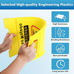 1-Pack Caution Wet Floor Sign,17.5" Height,Bright Yellow Double-Sided Folding A-Shaped Frame Design, Bilingual Caution Message
