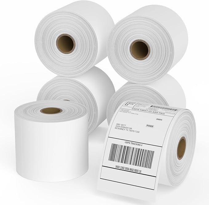 8 Rolls 4x6 Direct Thermal Shipping Labels 450 Labels/Roll Compatible with Zebra 2844, 2843, 2844z Eltron, Address Label for Logistics E-Commerce Mailing Warehouse Thermal Label for FBA USPS,