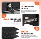 INTERGREAT 4 Drawer File Cabinet, Lateral File Cabinet with Lock, Metal Office Filing Cabinet with Adjustable Frame for Legal, Letter, A4 Files, Fast Assembeld, Black