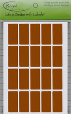 Royal Green Rectangular Brown Color Coding Stickers 1.57 inch x 0.75 inch (40mm x 19mm) - 1000 Pack