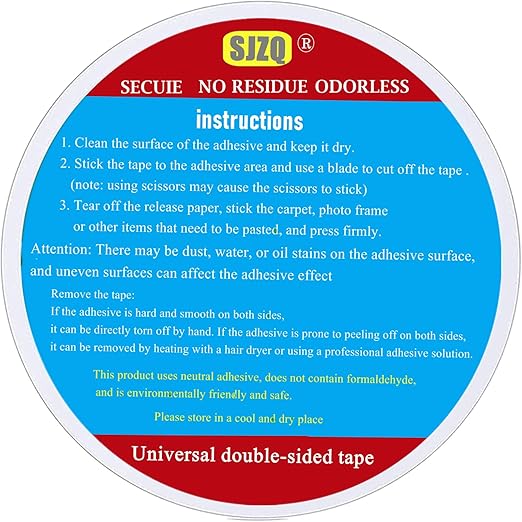 Double Sided Carpet Tape 2 in x 30 yd - Heavy Duty Rug Gripper for Area Rugs on Hardwood, Tile, Concrete Floors, Strong Adhesive Removable Residue Free