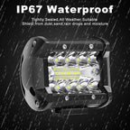 8PCS LED Pods, 4 Inch 60W Light Bar, 4PCS Spot Flood Combo Off Road Triple Row Work 6000LM Driving Fog Lamps for Pickup Truck Jeep ATV UTV SUV Boat Light, 8 Pack White Lights