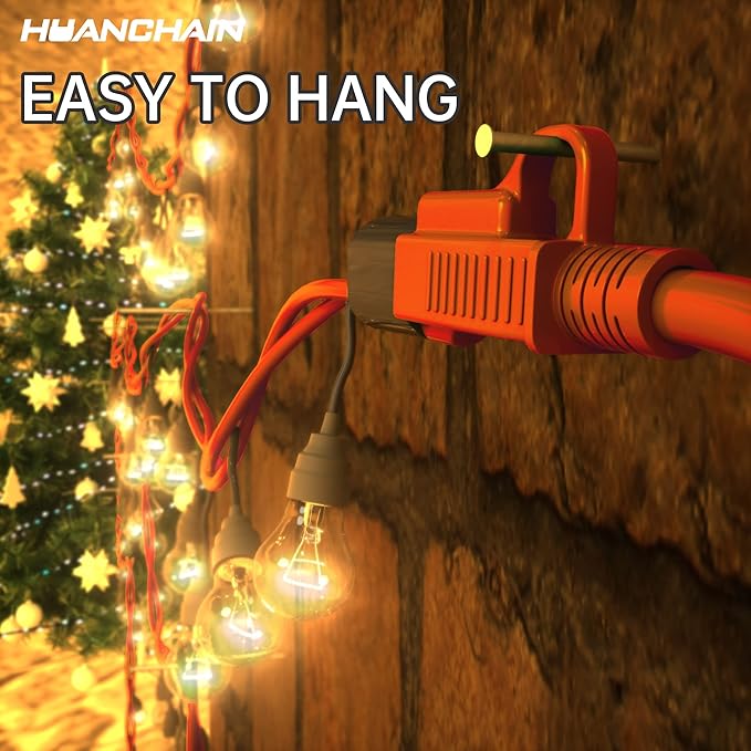 huanchain 75 Foot 16/3 Gauge Outdoor Extension Cord Waterproof, Flexible Cold-Resistant Appliance Extension Cable Outside, 10A 1250W 16AWG SJTW, 3 Prong Electric Cord Orange, ETL