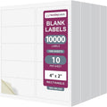 NextDayLabels – 4” x 2” Rectangular Sticker Labels for Printer - White Laser/Inkjet Printer Labels Return Address Labels Shipping Label Stickers (1000 Sheets, 10 Per Sheet, 10000 Labels)