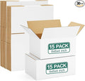 Eupako 30 Pack Small Shipping Boxes Assorted Sizes, 8x6x4 & 9x6x4 15 PCS Each Small Boxes, White Corrugated Box Mailers, Cardboard Boxes for Packaging Small Business, Mailing
