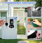 Key Lock Box, 12-Digit Code, Weatherproof Wall Mount, Large Capacity 5-8 Keys, Aluminum Alloy (Silver, 3.58 * 2.24 * 5.28IN)