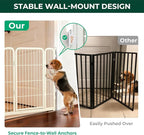 FXW Dog Gate Extra Wide Designed for Indoor Use, Adjustable Width Up to 165-inch Wide (32" H 6 Wire Panels for Small and Medium Dogs), White