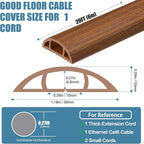 Floor Cord Covers for Wires 20FT Cable Hider Wire Cover Self Adhesive Cord Hider Floor for Offices, Homes, Workshops, Warehouses Cable Cavity 0.39" W x 0.27" H