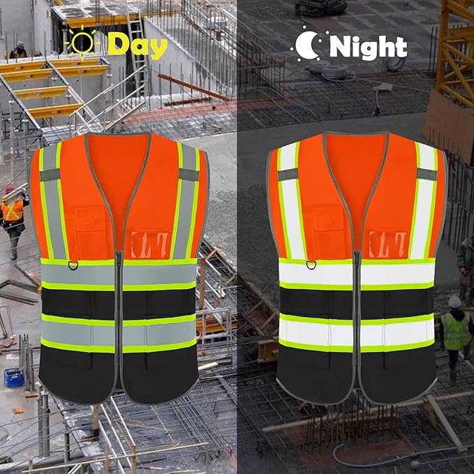 BeautyWill Custom Logo Safety Vest Class2 High Visibility Reflective Vest Breathable Construction Vest