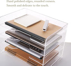 Acrylic Desk Organizer, 4 Tier Paper Tray, Clear Letter Tray, Office Accessories