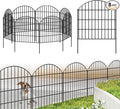 Metal Garden Fence 28in (H) x 18.7ft (L), 8 Panels + 9 Stakes Dog Fence Border Fence Animal Barrier, No Dig Garden Fencing for Yard Flower Bed Lawn Patio Outdoor, CTW2829 Black