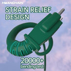 HUANCHAIN Indoor Outdoor Green Extension Cord 150 ft Waterproof, 16/3 Gauge Flexible Cold-Resistant Appliance Extension Cord Outside, 10A 1250W 16AWG SJTW, 3 Prong Electric Cable, ETL