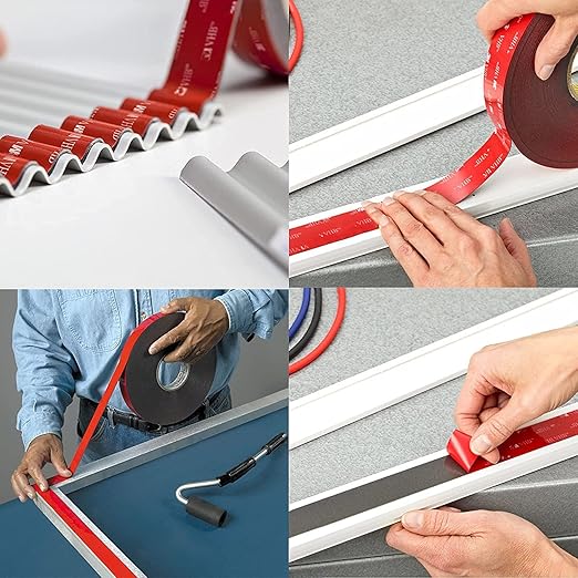 Double Sided Tape Heavy Duty 3pcs 4in x 8in Mounting Tape Pad Sticker Strong Adhesive Tape Waterproof Foam Tape for Indoor and Out Door…