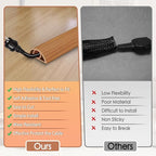 Floor Cord Cover for Wires on Floor Self Adhesive Cord Hider Floor Cable Management Wire Covers for Cords Protector Prevent Cable Trips Cord Cavity W 0.32" x H 0.32", Brown Wood, 3.3Ft
