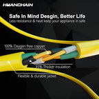 HUANCHAIN 25 ft 12/3 Gauge Heavy Duty Outdoor Extension Cord Waterproof with Lighted, Flexible Cold Weather 3 Prong Electric Cord Outside, 15A 1875W 125V 12AWG SJTW, Yellow, ETL Listed