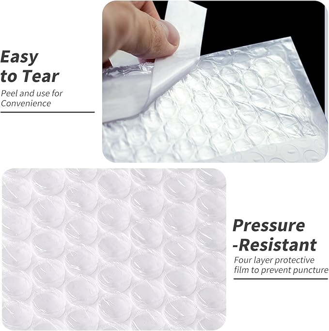 Bubble Mailers, 8.5x11 Waterproof Padded Envelopes - 50Pack Self Seal Bubble Envelopes, Shipping Envelopes for Small Business, Envelope Mailers for Jewelry Gifts, White