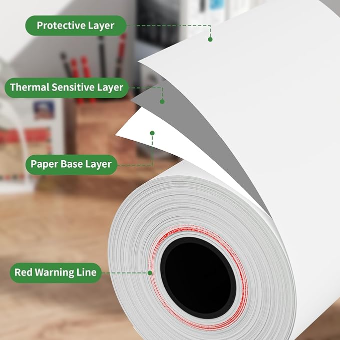 2 1/4" x 50' feet Thermal Paper, POS Cash Register Receipt Rolls, 50 Rolls Receipt Paper, Fits All POS Cash Registers