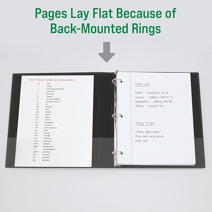 Office Essentials Economy View 3 Ring Binders, 1" Round Rings, 1.4" Spine, 175-Sheet Capacity, White Binders, Ideal for Occasional Use and Light Referencing (4-Pack of 03126)