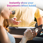 Car Registration and Insurance Holder,Leather Insurance License and Registration Card Holder for Car Glove Box, Auto Truck Document Holder Organizer for Men Women,Skull Flowers